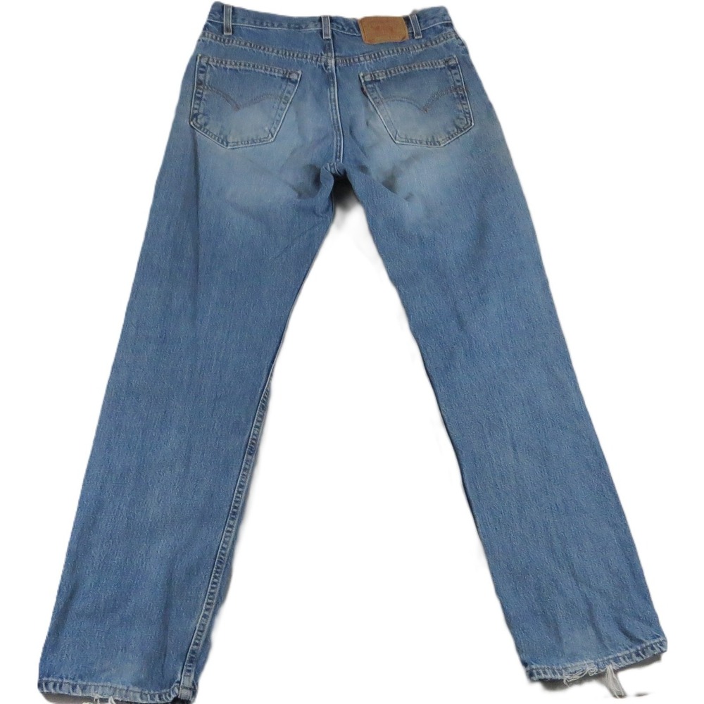 Levis VTG 90s 505 Straight Denim Jeans Men 34x32 Light Wash Blue Made in USA
